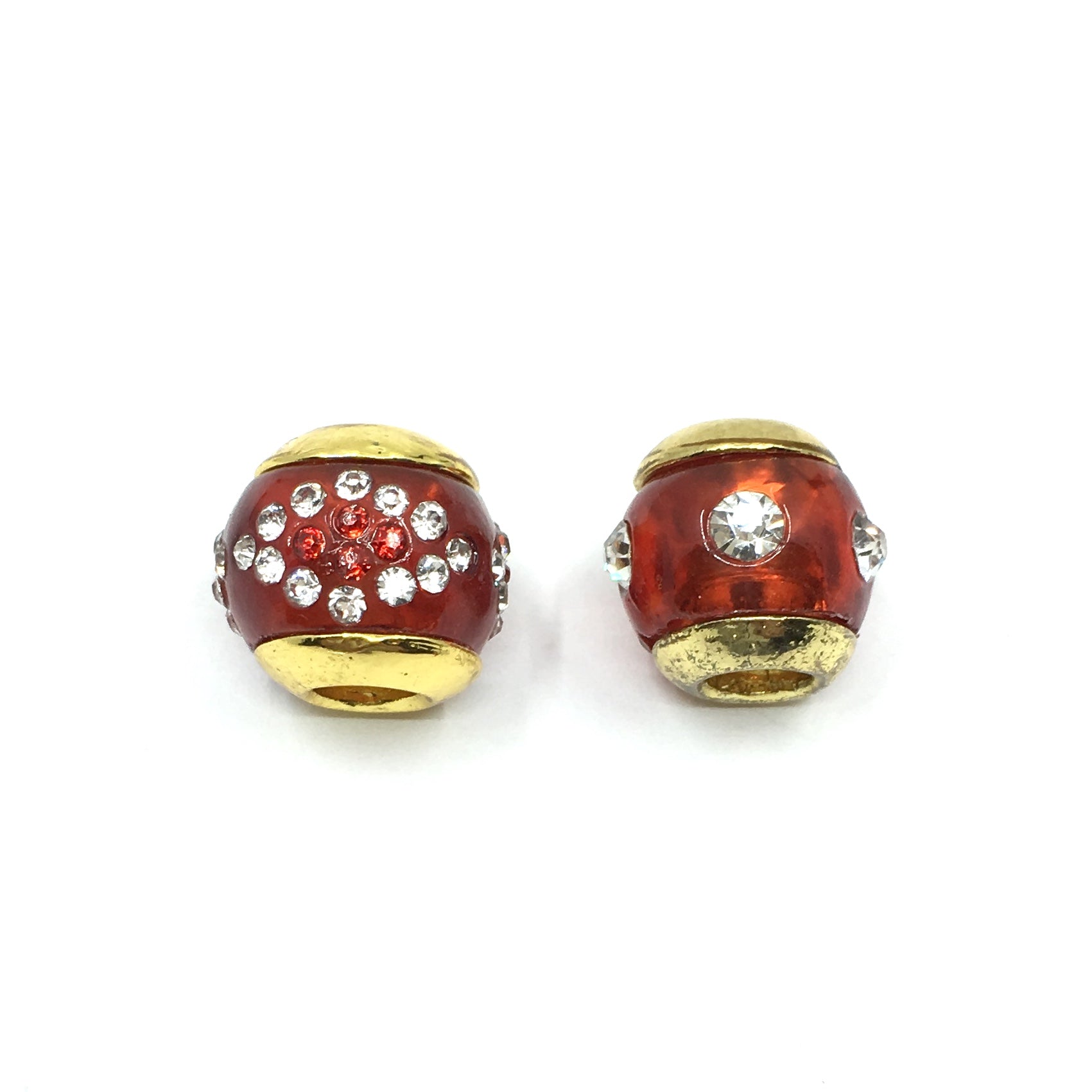 Gold Burgundy Alloy Round Beads | Bellaire Wholesale