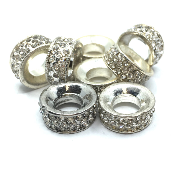 Silver Round Alloy Rondelle Beads | Bellaire Wholesale