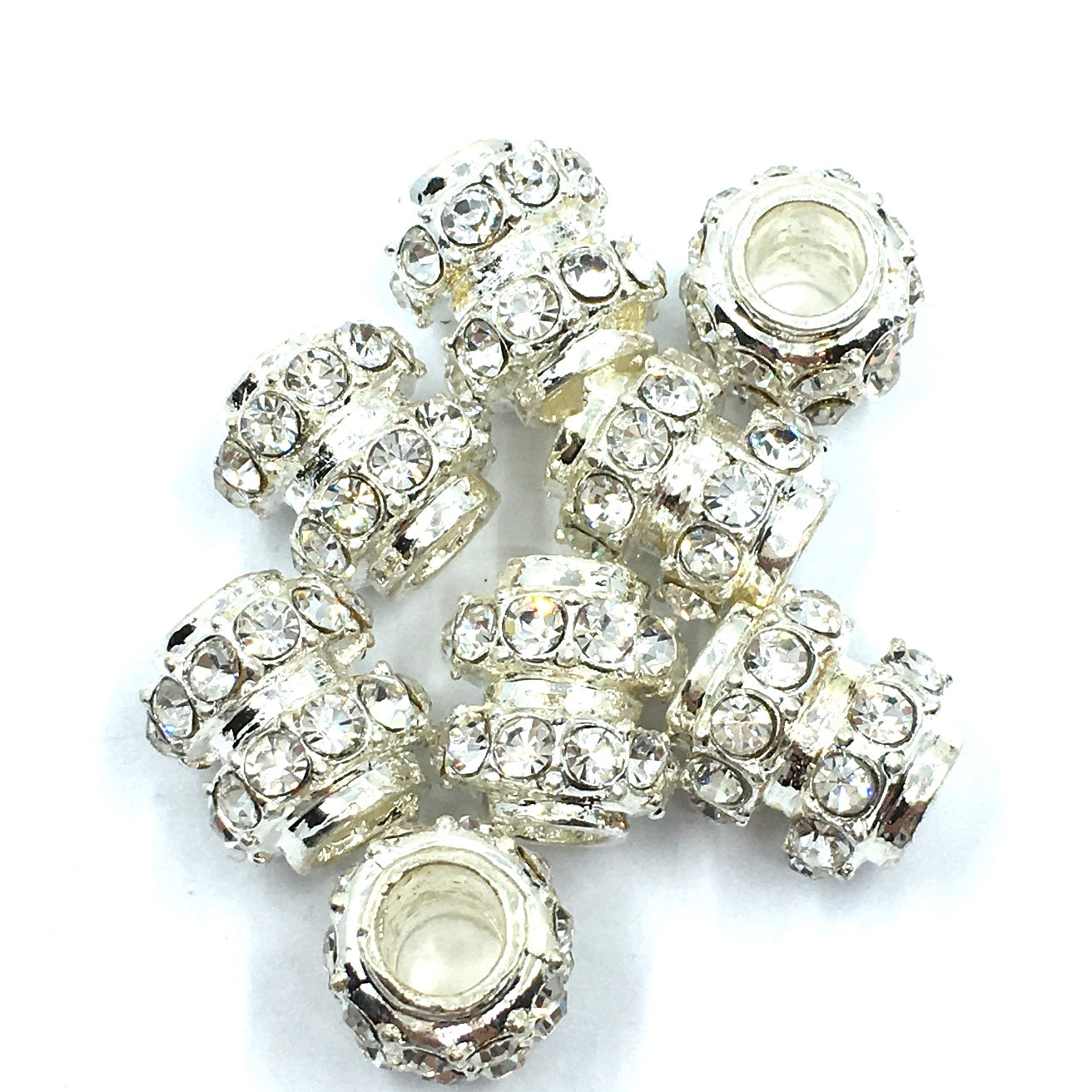 Silver Tube Shape Accent Round Beads | Bellaire Wholesale