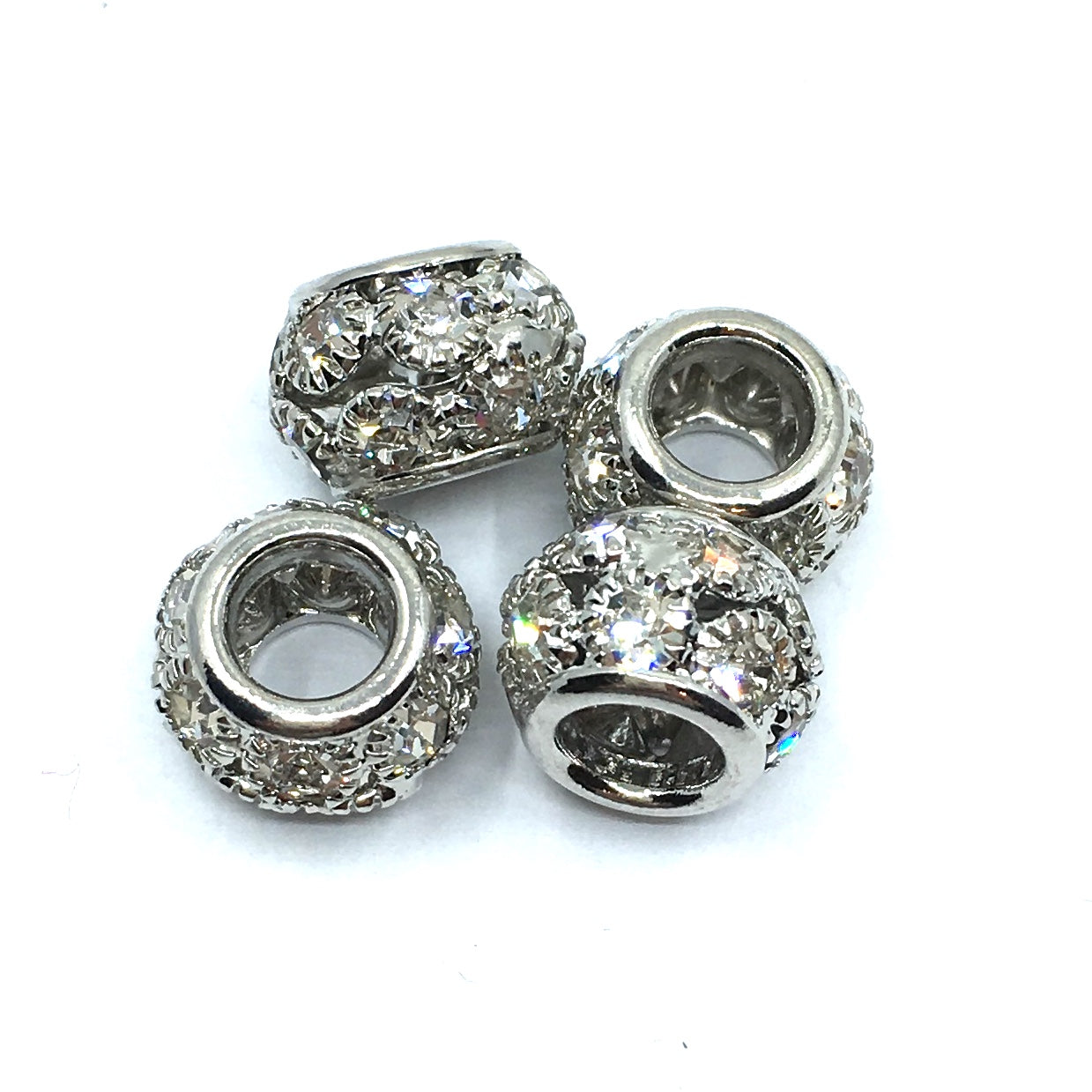 Alloy Rhodium Round Rondelle Beads | Bellaire Wholesale