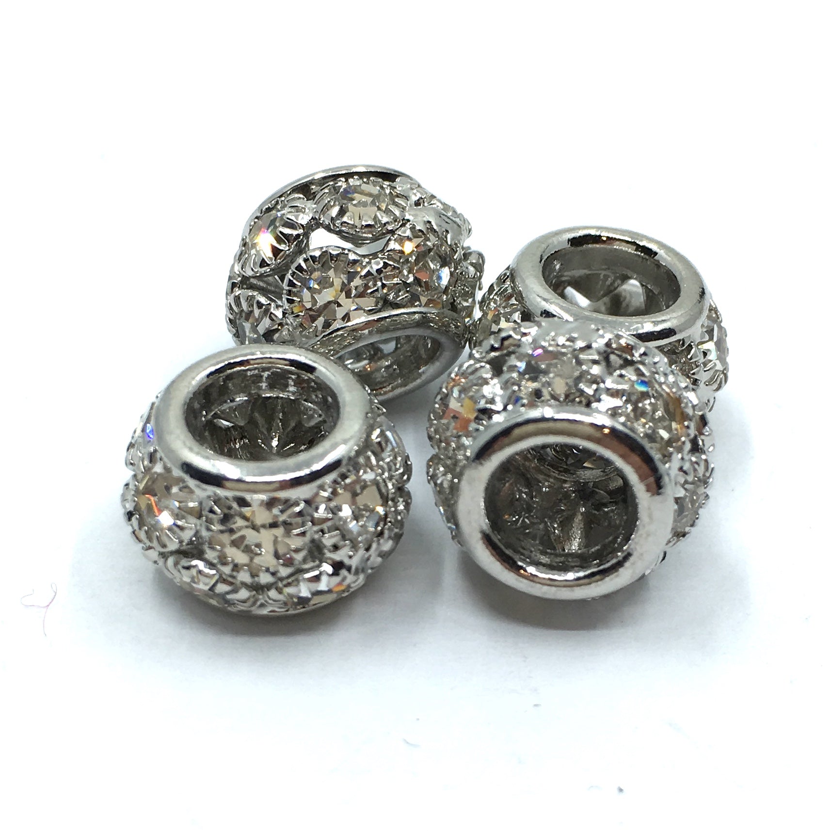 Alloy Rhodium Round Rondelle Beads | Bellaire Wholesale