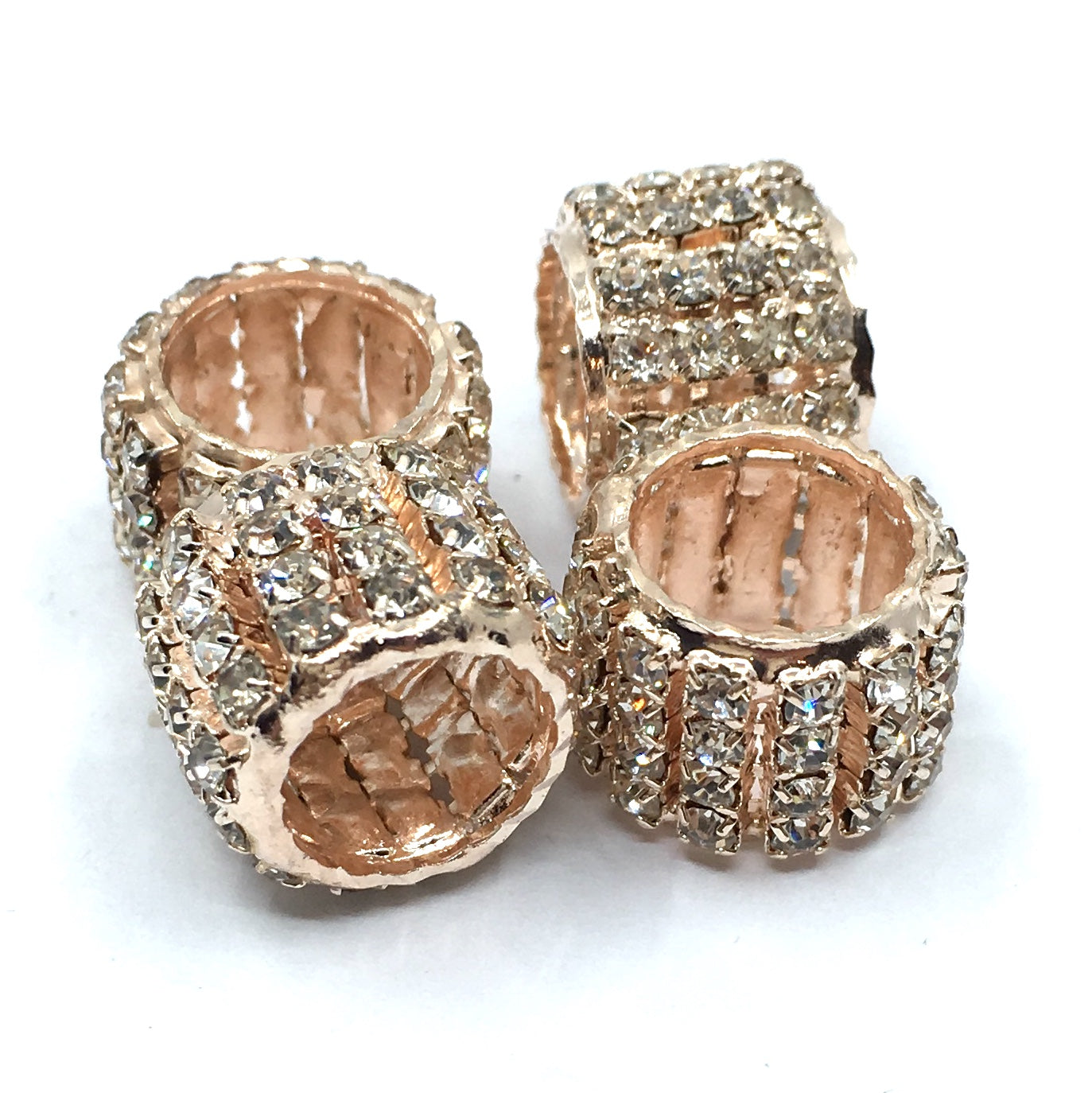 Rose Gold Rhinestone Spacer Beads | Bellaire Wholesale