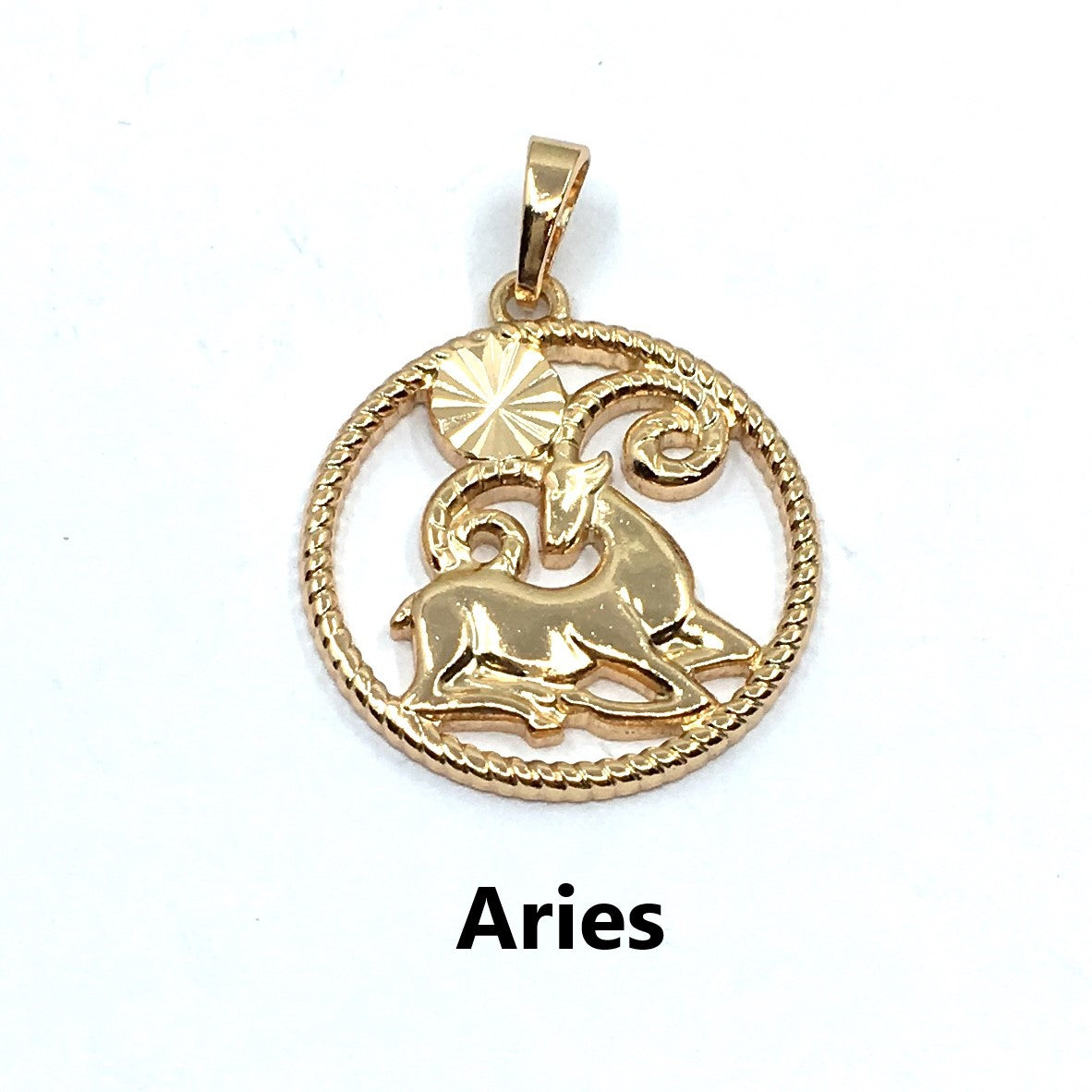 Light Gold Zodiac Symbol Aries Pendant | Bellaire Wholesale