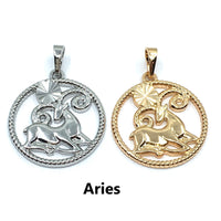Light Gold Zodiac Symbol Aries Pendant | Bellaire Wholesale
