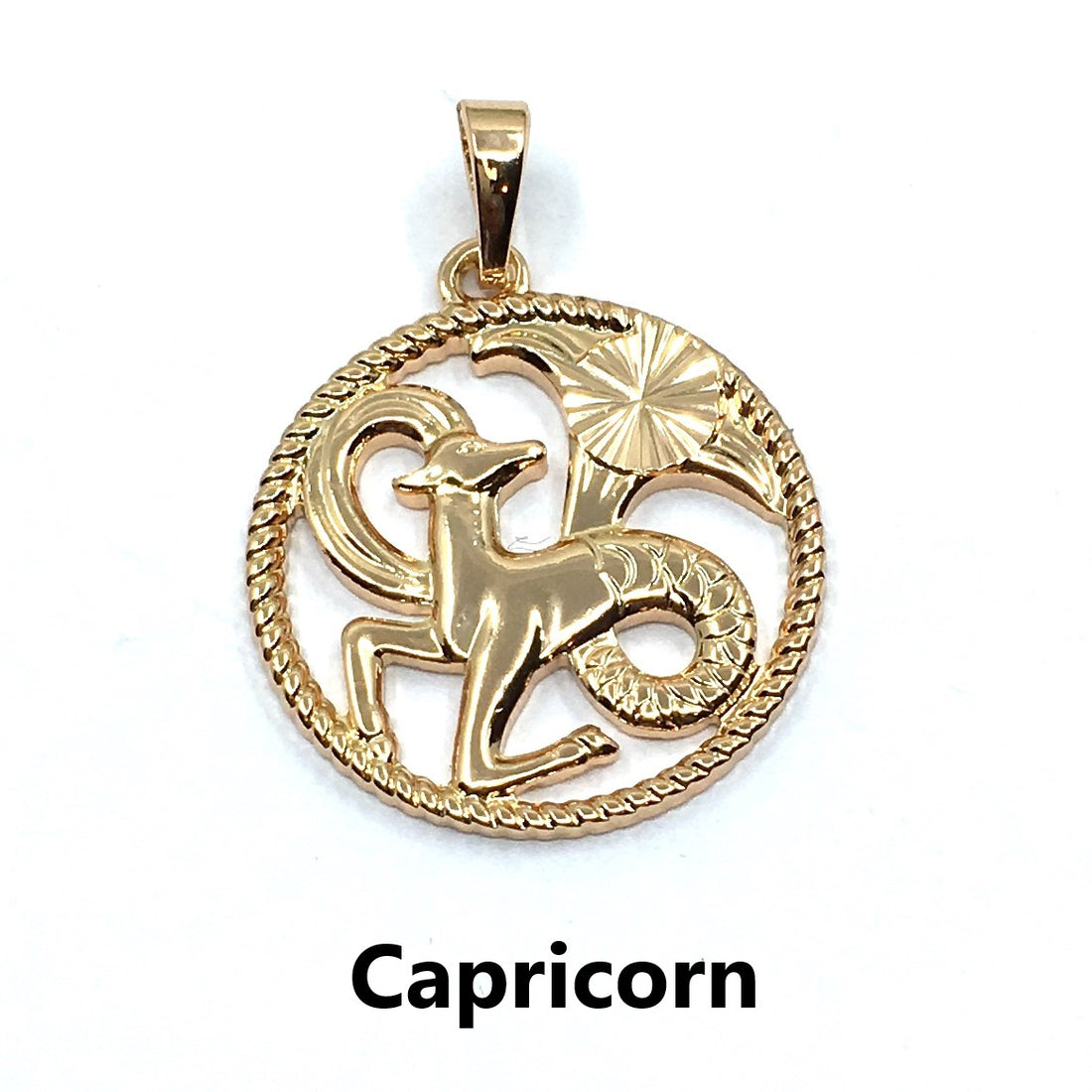 Light Gold Zodiac Symbol Capricorn Pendant | Bellaire Wholesale