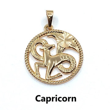 Light Gold Zodiac Symbol Capricorn Pendant | Bellaire Wholesale