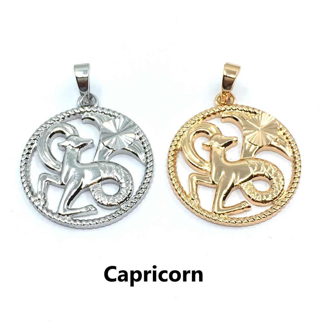 Light Gold Zodiac Symbol Capricorn Pendant | Bellaire Wholesale
