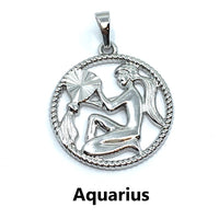 Silver Zodiac Symbol Aquarius Pendant | Bellaire Wholesale