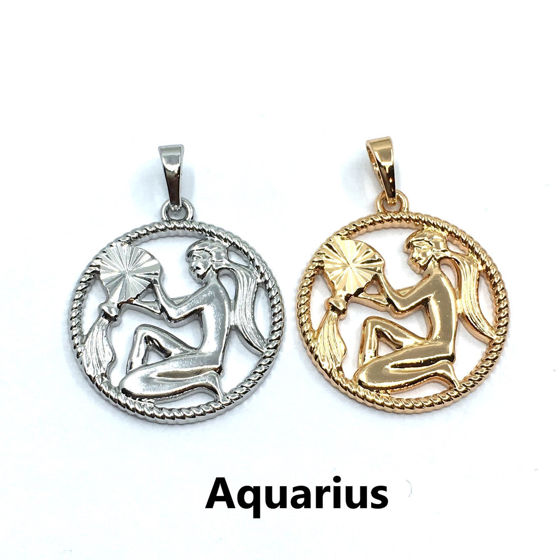 Silver Zodiac Symbol Aquarius Pendant | Bellaire Wholesale