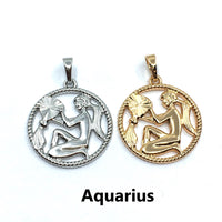 Light Gold Zodiac Symbol Aquarius Pendant | Bellaire Wholesale