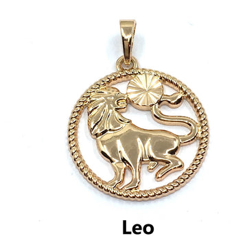 Light Gold Zodiac Symbol Leo Pendant | Bellaire Wholesale