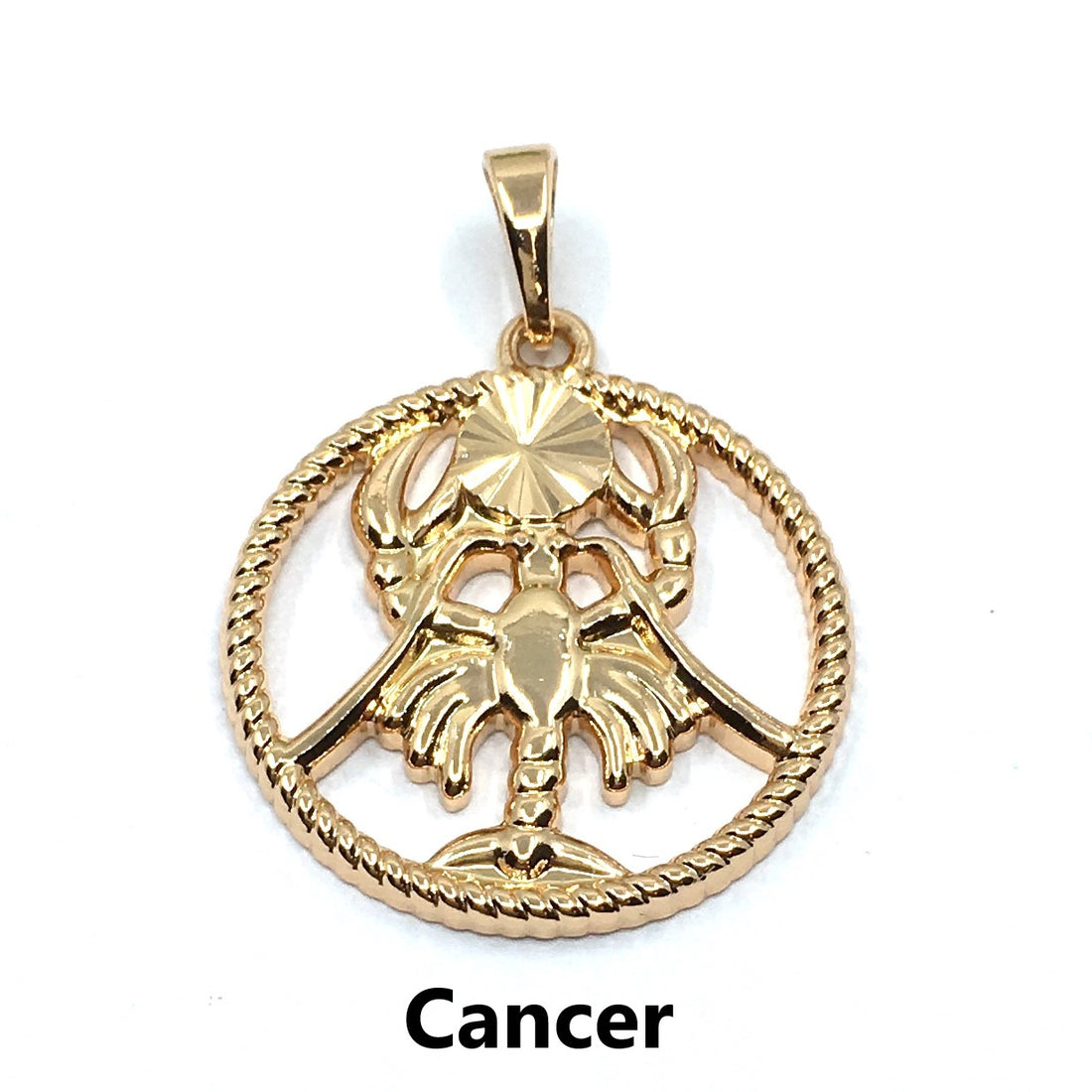 Light Gold Zodiac Symbol Cancer Pendant | Bellaire Wholesale