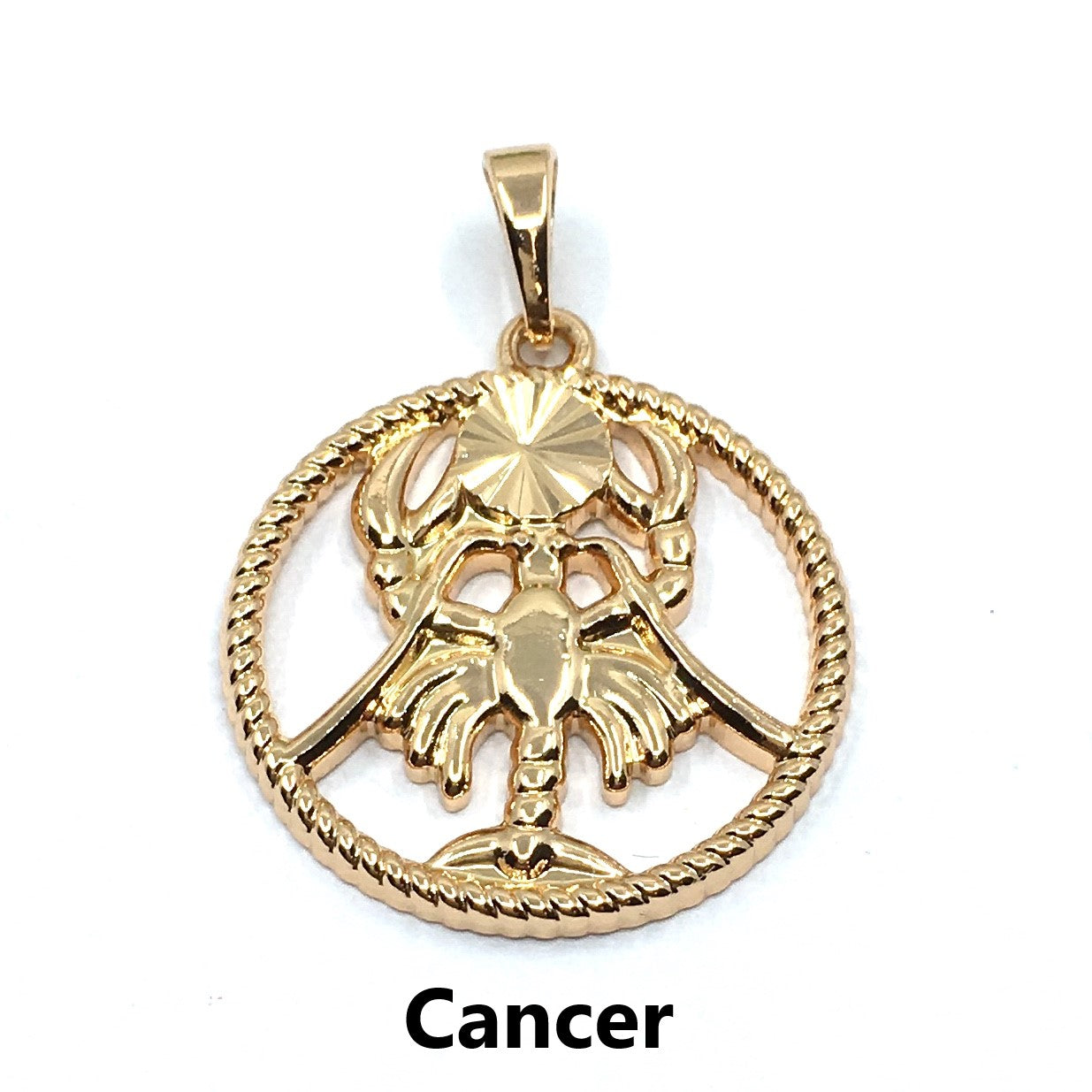 Light Gold Zodiac Symbol Cancer Pendant | Bellaire Wholesale