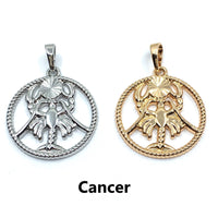 Light Gold Zodiac Symbol Cancer Pendant | Bellaire Wholesale