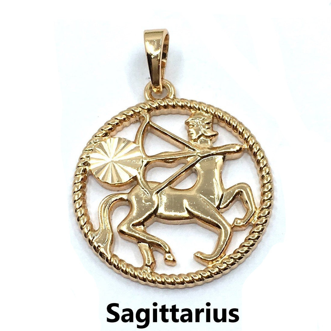 Light Gold Zodiac Symbol Sagittarius Pendant | Bellaire Wholesale