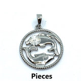 Silver Zodiac Symbol Pieces Pendant | Bellaire Wholesale