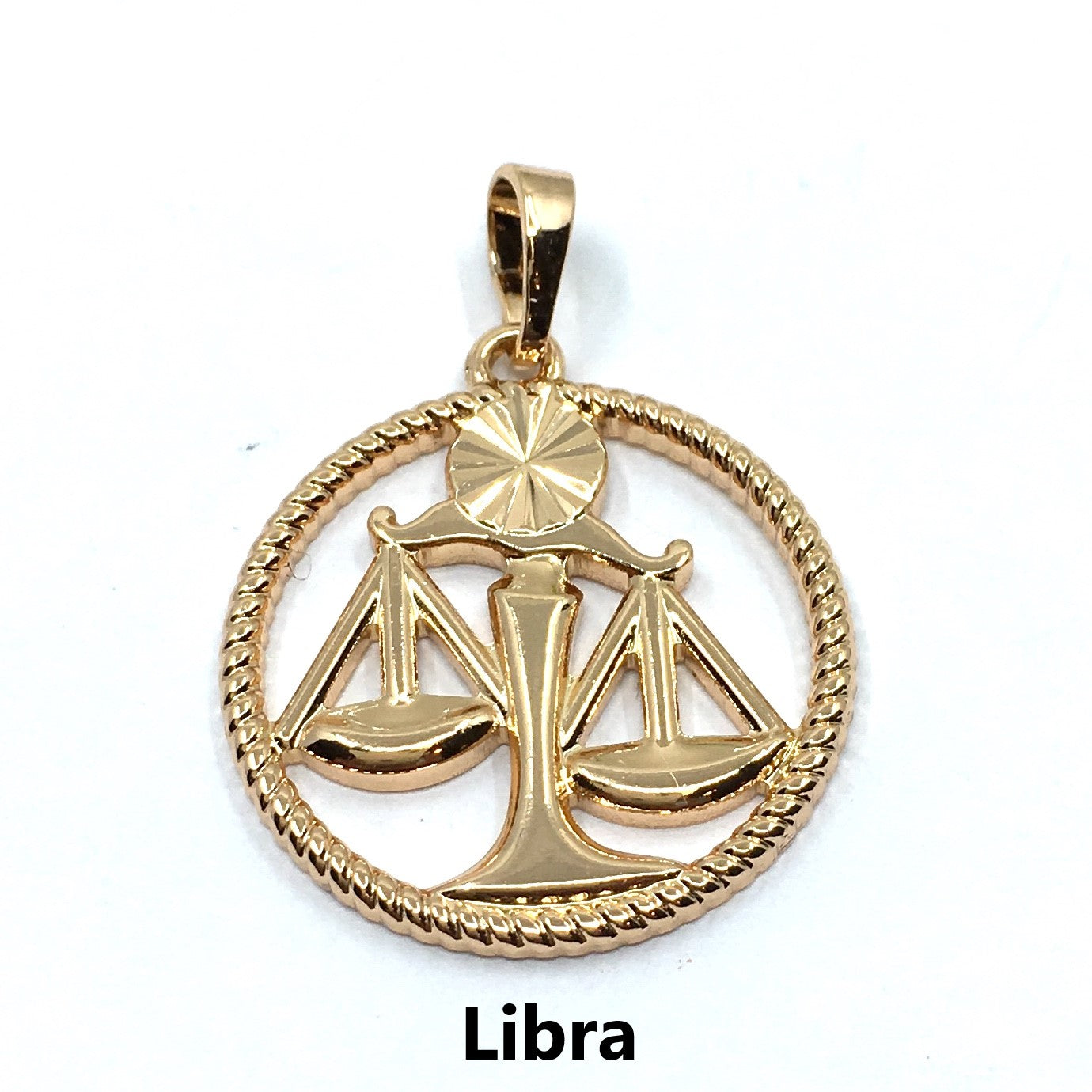 Light Gold Zodiac Symbol Libra Pendant | Bellaire Wholesale
