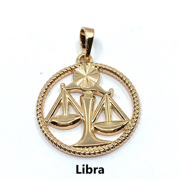 Light Gold Zodiac Symbol Libra Pendant | Bellaire Wholesale