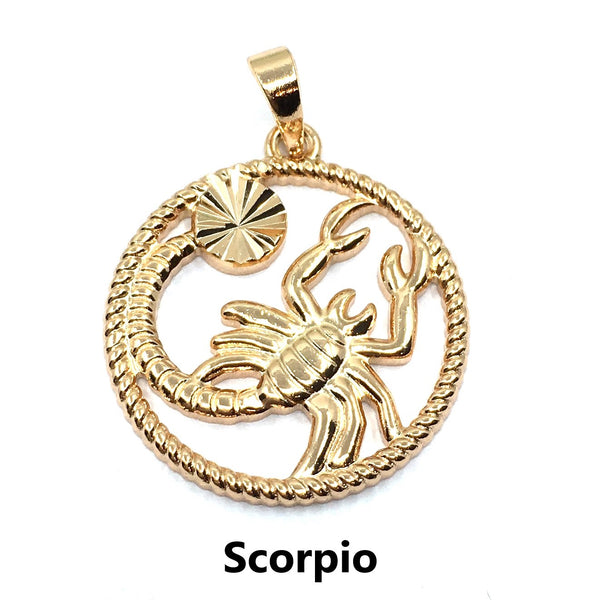 Light Gold Zodiac Symbol Scorpio Pendant | Bellaire Wholesale