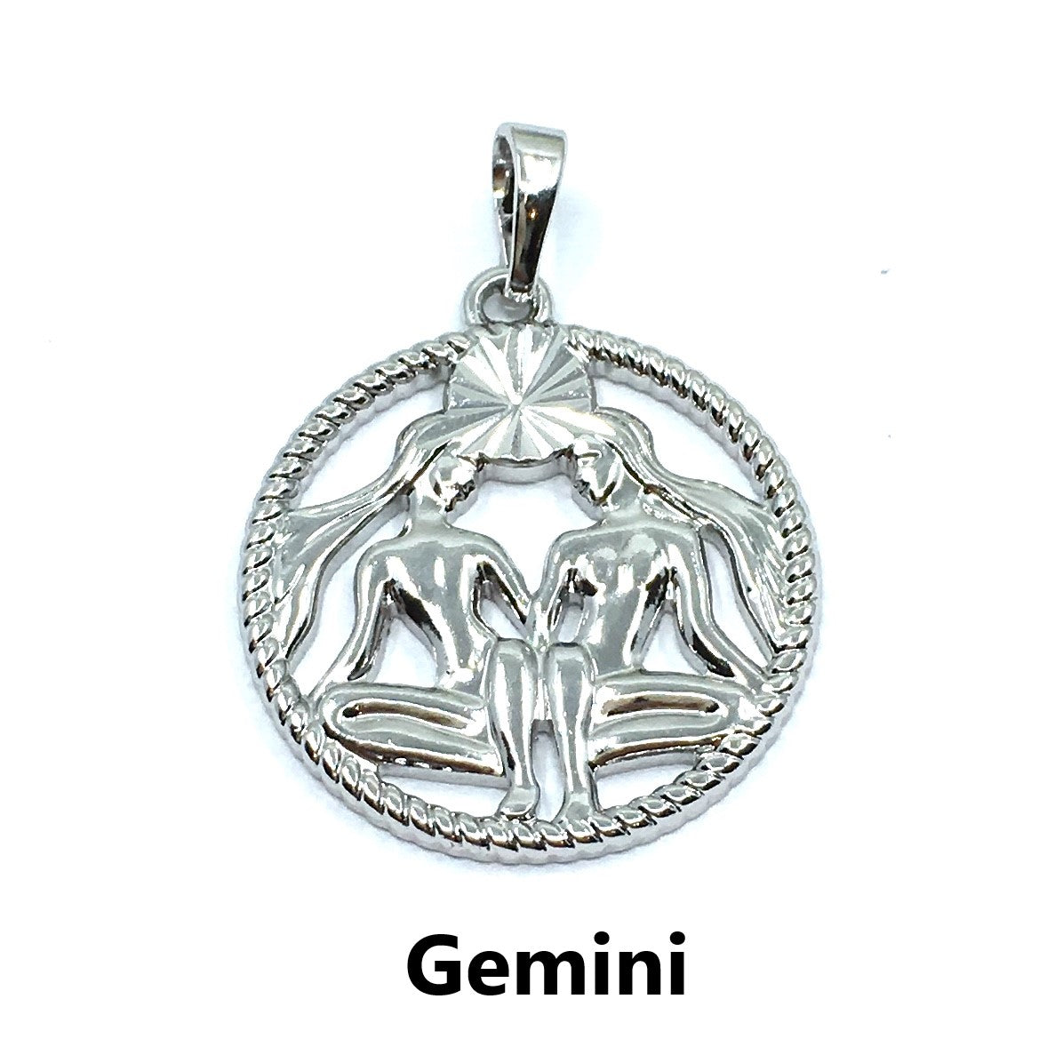 Silver Zodiac Symbol Gemini Pendant | Bellaire Wholesale