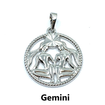 Silver Zodiac Symbol Gemini Pendant | Bellaire Wholesale