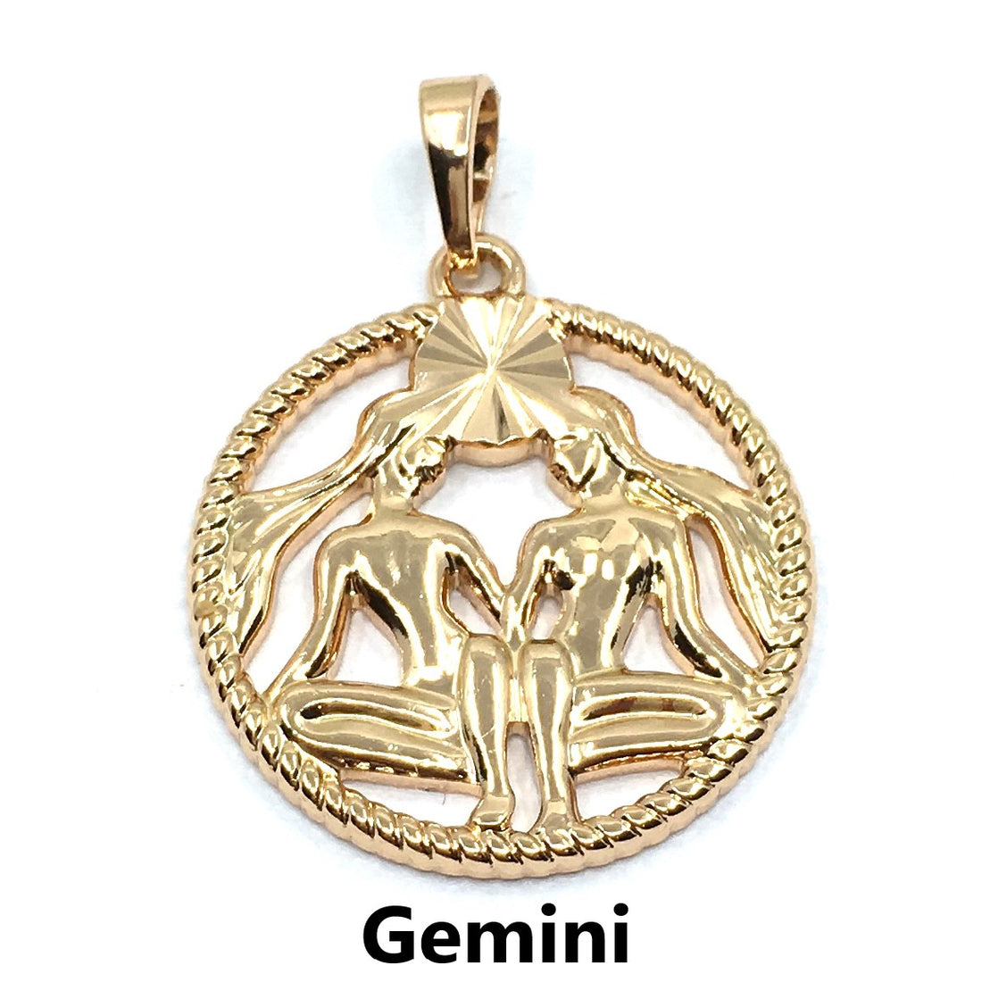 Light Gold Zodiac Symbol Gemini Pendant | Bellaire Wholesale