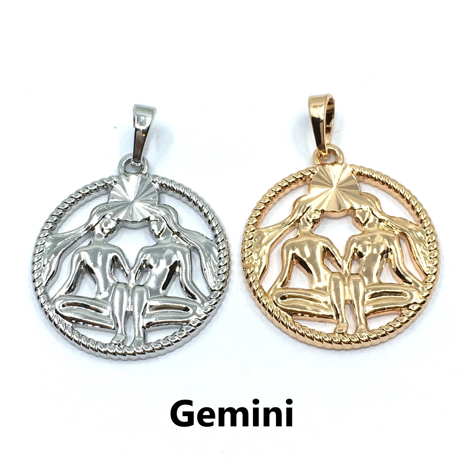 Silver Zodiac Symbol Gemini Pendant | Bellaire Wholesale
