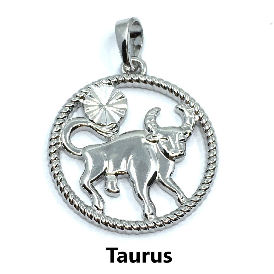 Silver Zodiac Symbol Taurus Pendant | Bellaire Wholesale