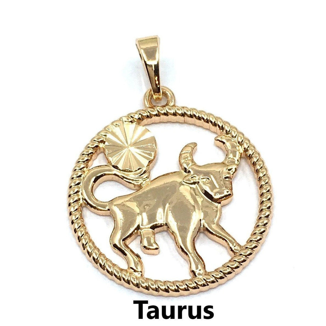 Light Gold Zodiac Symbol Taurus Pendant | Bellaire Wholesale