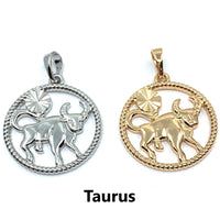 Silver Zodiac Symbol Taurus Pendant | Bellaire Wholesale