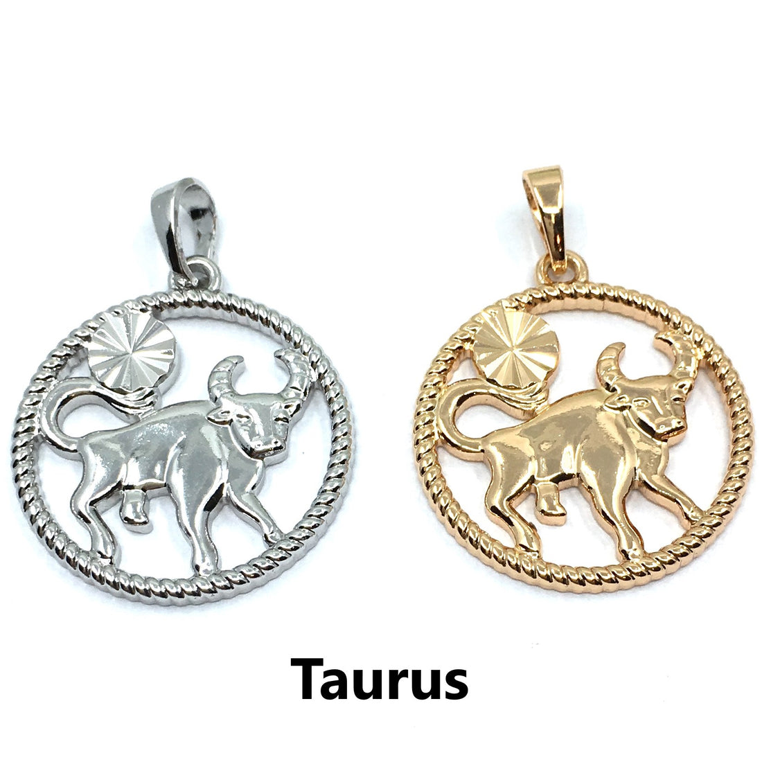Light Gold Zodiac Symbol Taurus Pendant | Bellaire Wholesale