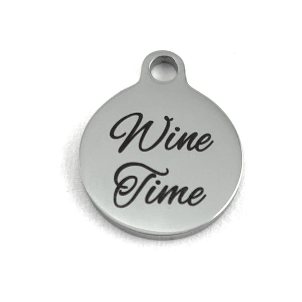 Wine Time Laser Engraved Charm | Bellaire Wholesale