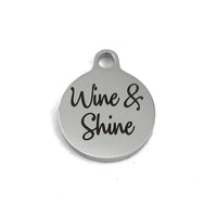 Wine & Shine Laser Engraved Charm | Bellaire Wholesale