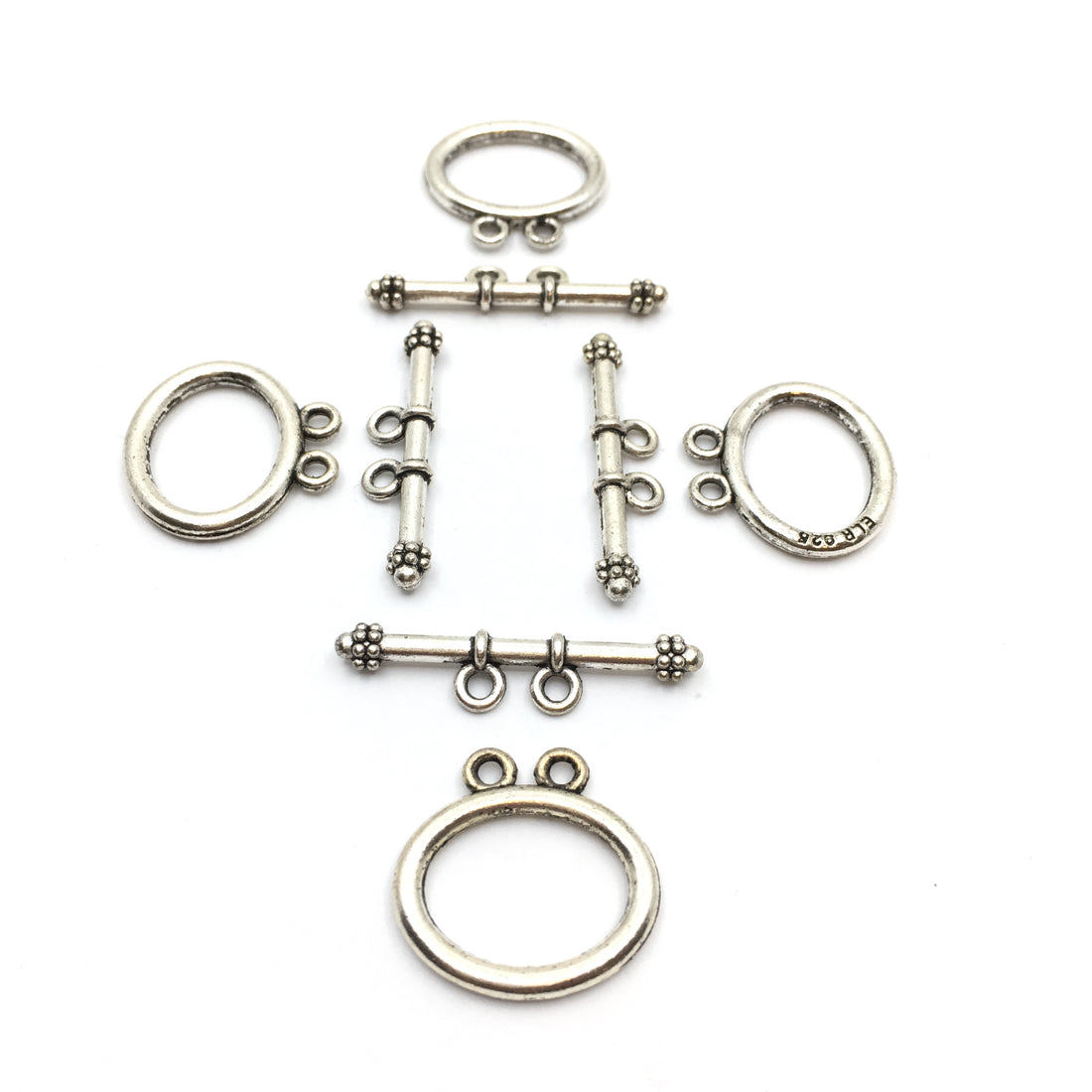 8 set of 2 Strand Rhodium Alloy Toggle | Bellaire Wholesale