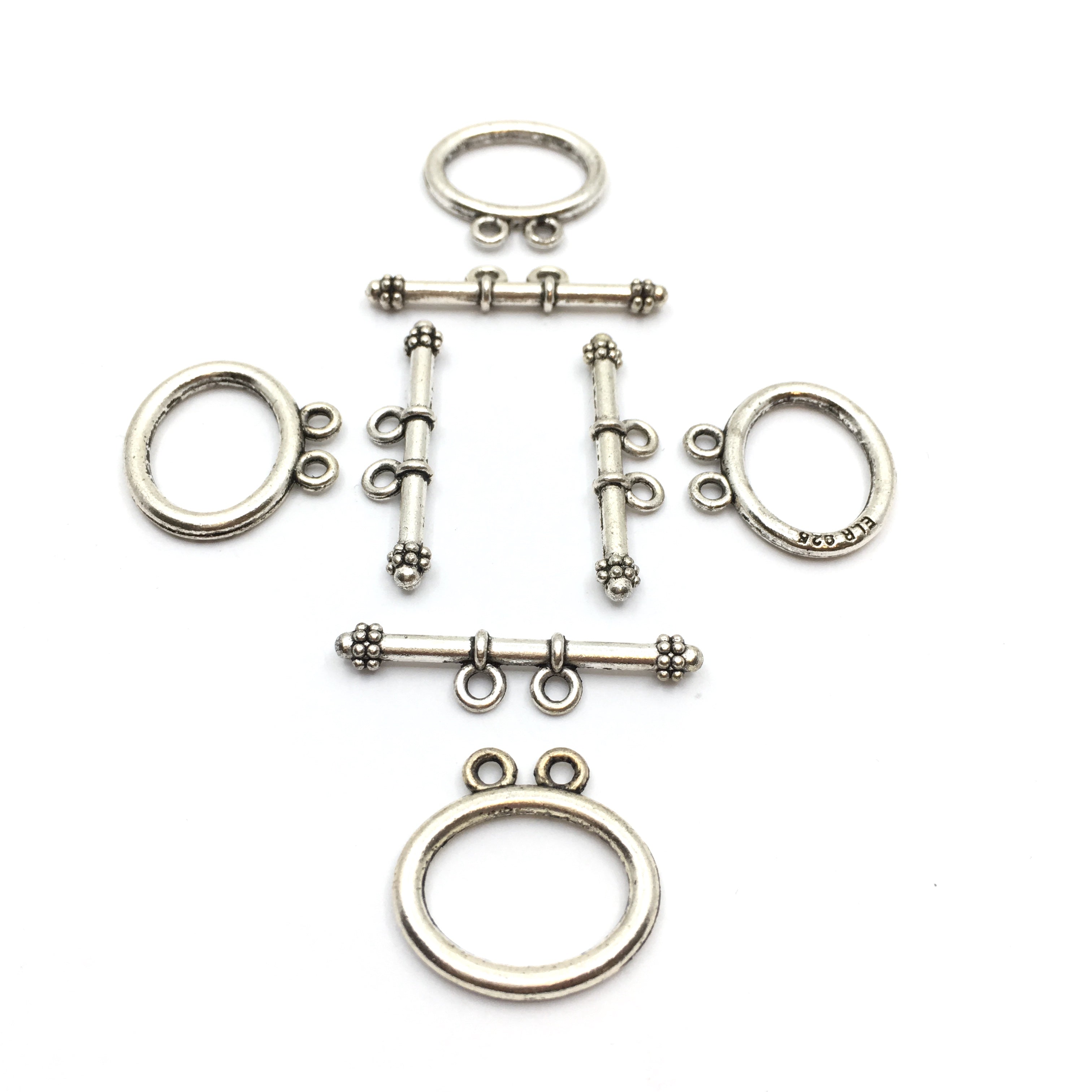 8 set of 2 Strand Rhodium Alloy Toggle | Bellaire Wholesale
