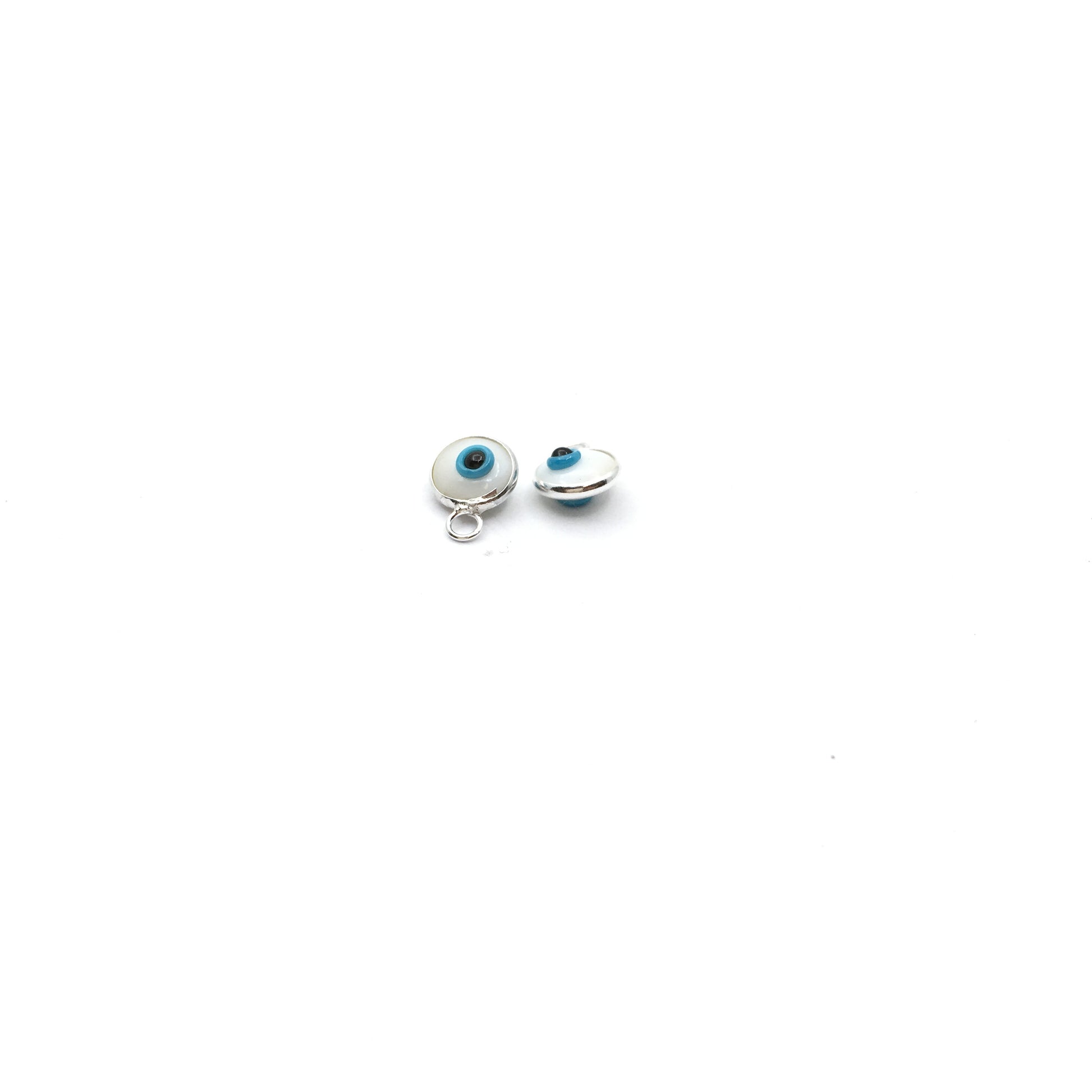 White and Blue Sterling Silver Evil Eye Charm | Bellaire Wholesale