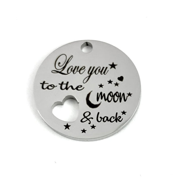 I love you to the moon & back Personalized Charm | Bellaire Wholesale
