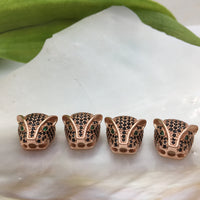 Brass Rose Gold Panther Head Bead | Bellaire Wholesale