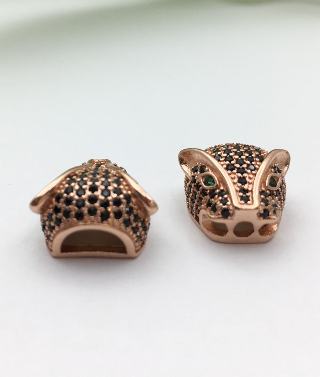 Brass Rose Gold Panther Head Bead | Bellaire Wholesale