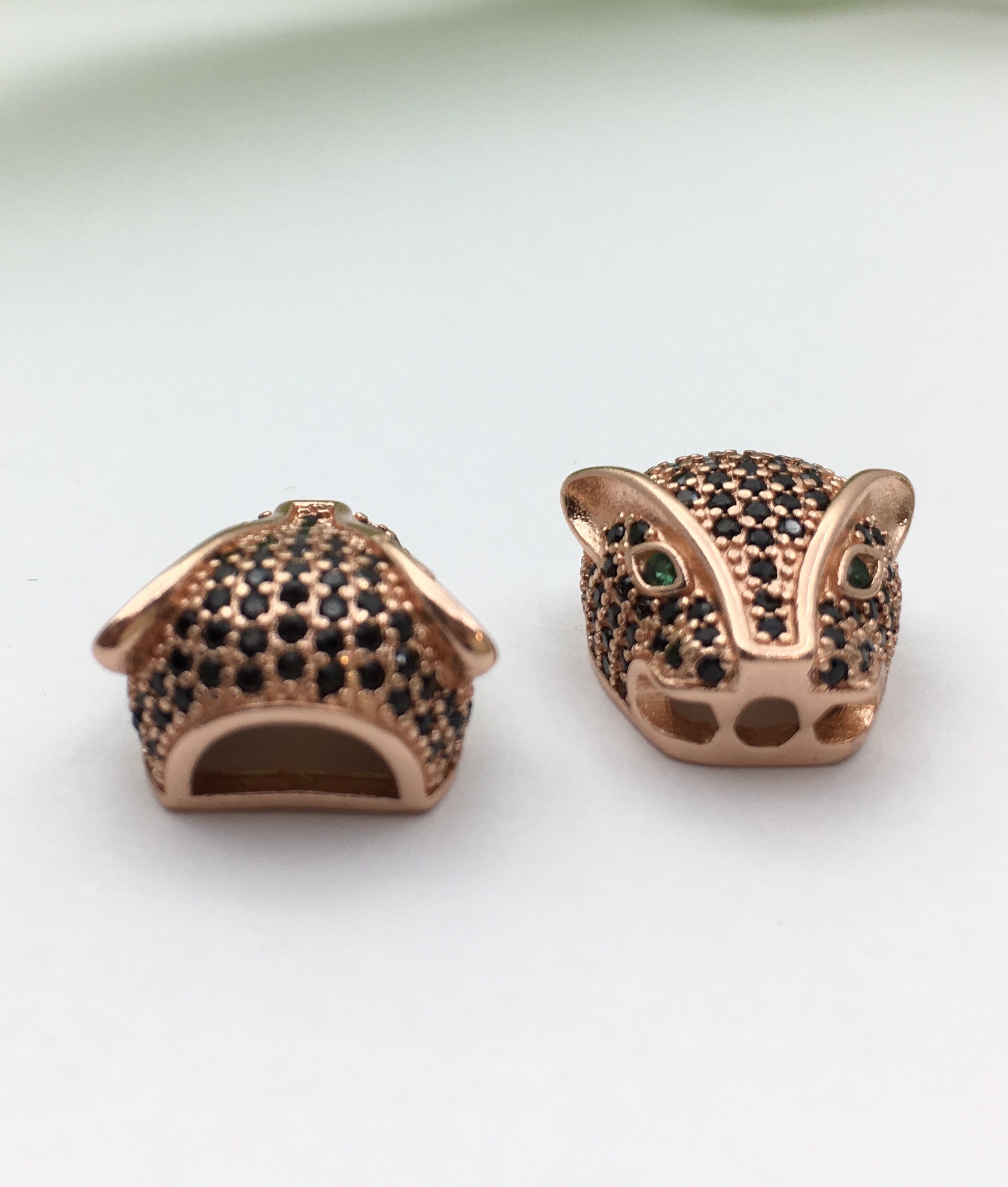 Brass Rose Gold Panther Head Bead | Bellaire Wholesale