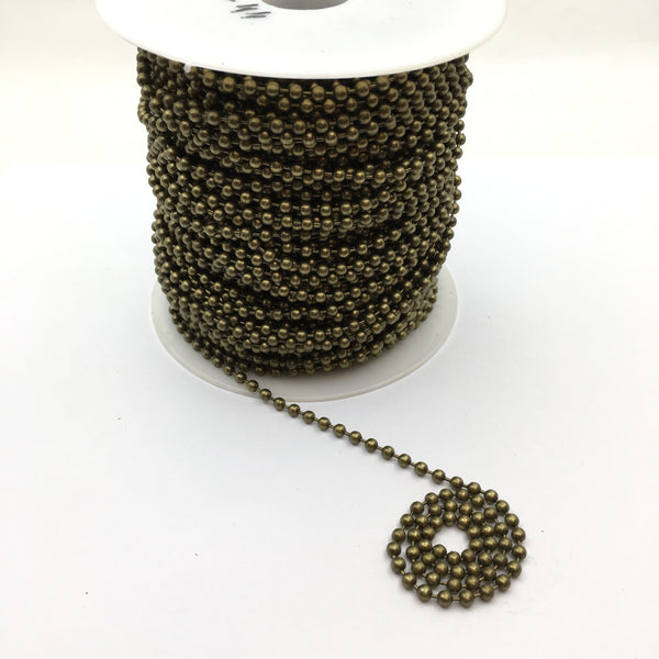 3mm Alloy Olive Green ball chain | Bellaire Wholesale