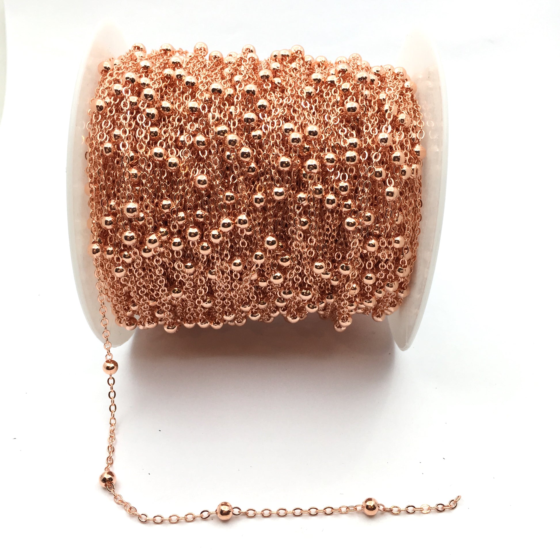 4mm Alloy Rose GOld ball chain | Bellaire Wholesale