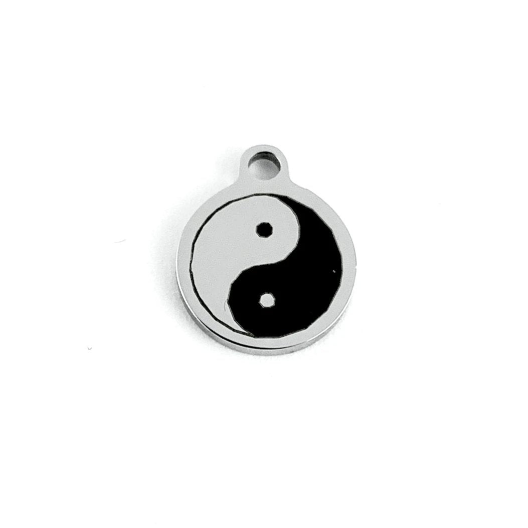 Yin Yang Symbol Round Personalized Charm | Bellaire Wholesale