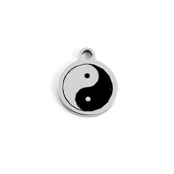 Yin Yang Symbol Round Personalized Charm | Bellaire Wholesale