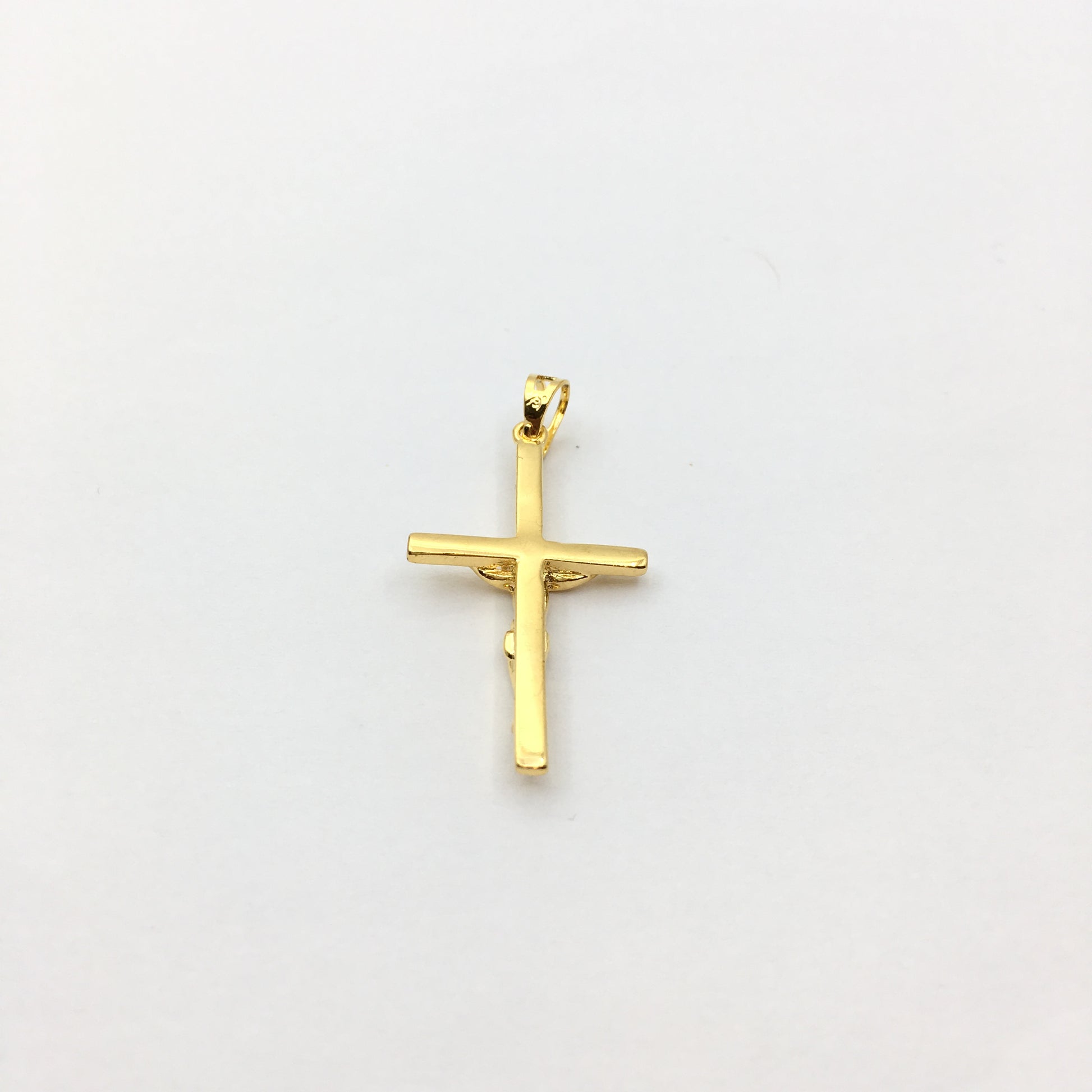 Gold Brass Jesus Cross Charm | Bellaire Wholesale