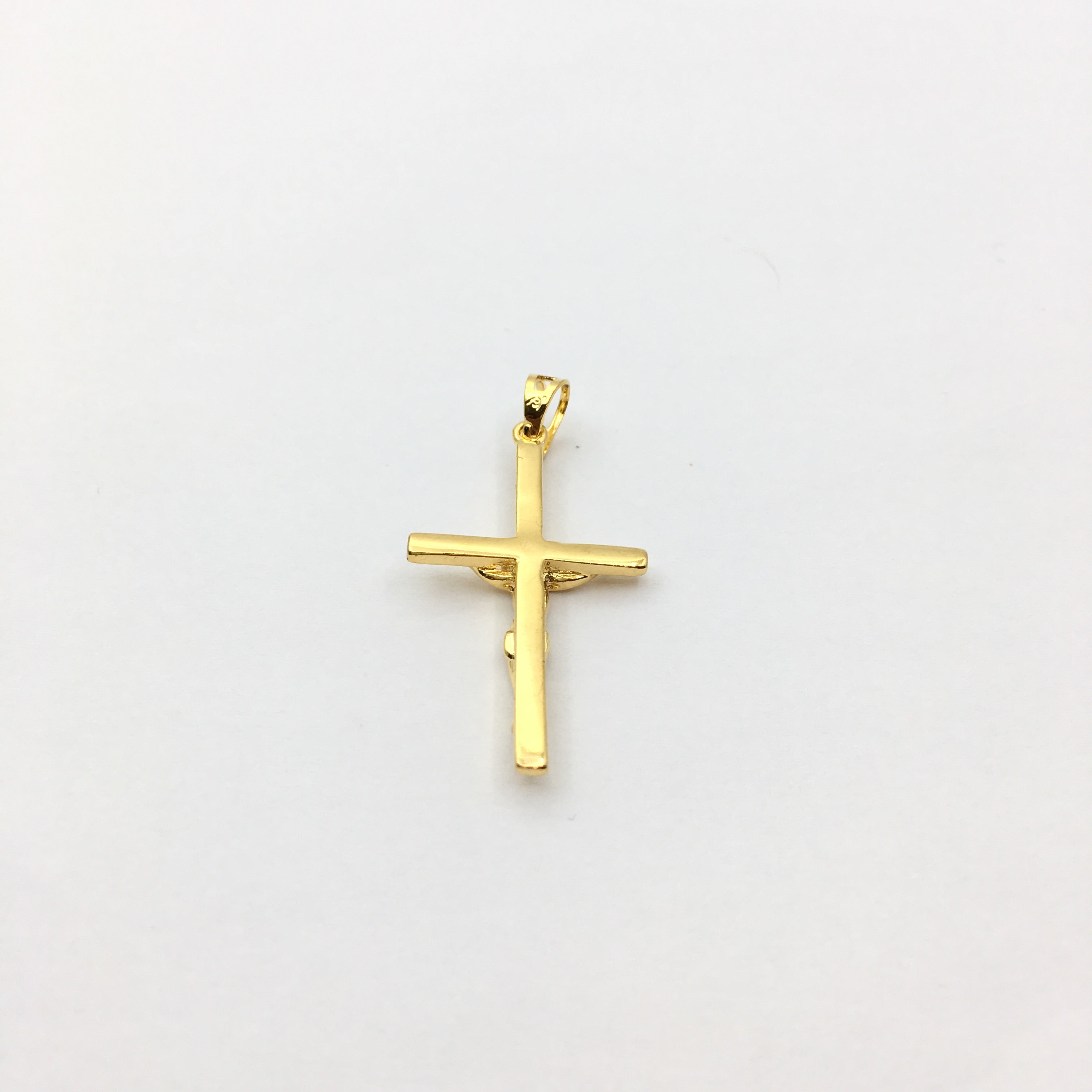 Gold Brass Jesus Cross Charm | Bellaire Wholesale