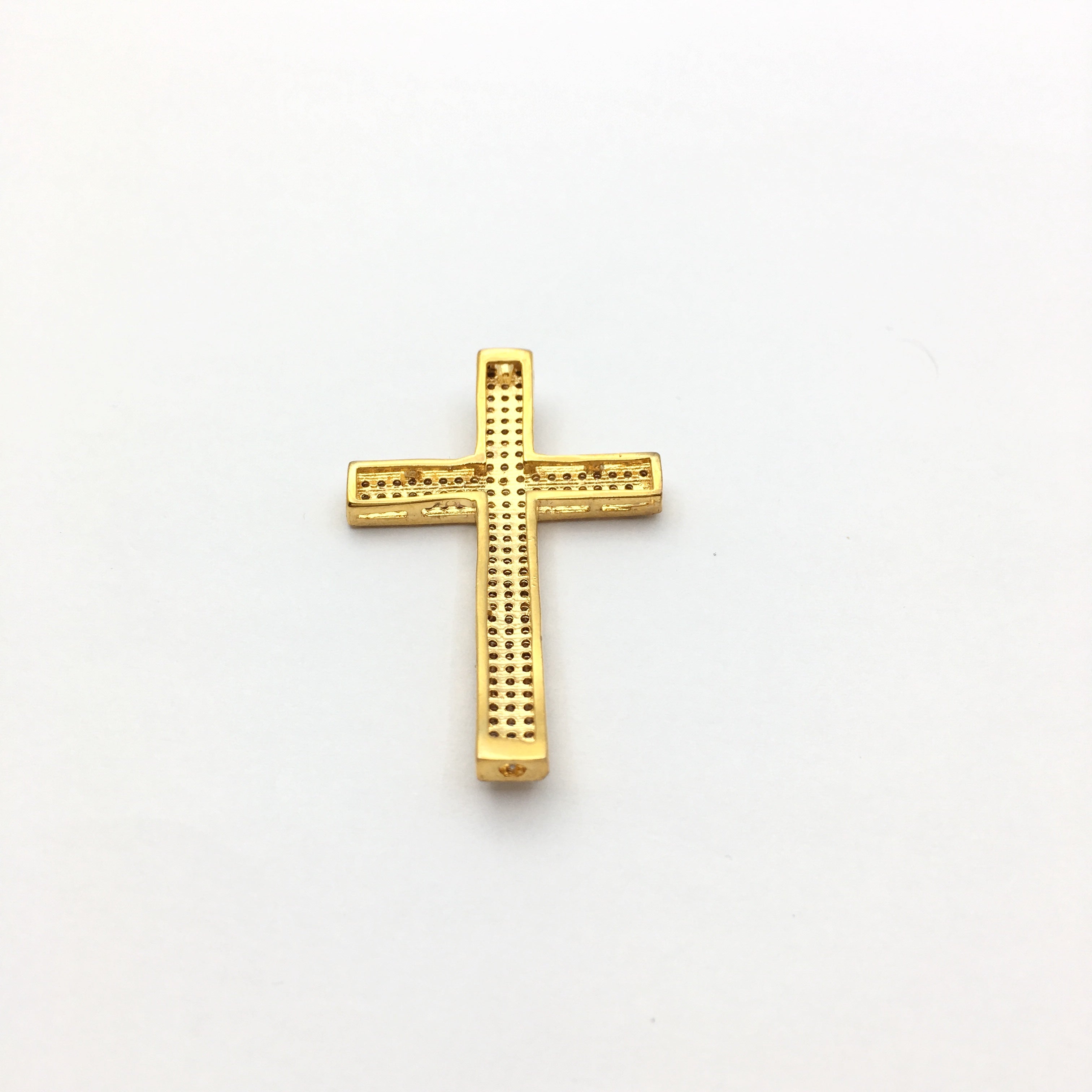 Brass CZ Pave Gold/Rose Gold Cross Bead | Bellaire Wholesale