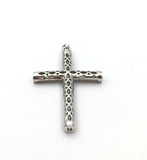 Hollow Brass CZ Pave Cross Charm in Gold and Rhodium | Bellaire Wholesale