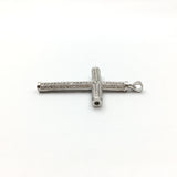 Hollow Brass CZ Pave Cross Charm in Gold and Rhodium | Bellaire Wholesale