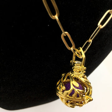 Gold Round Cage Brass Pendant | Bellaire Wholesale